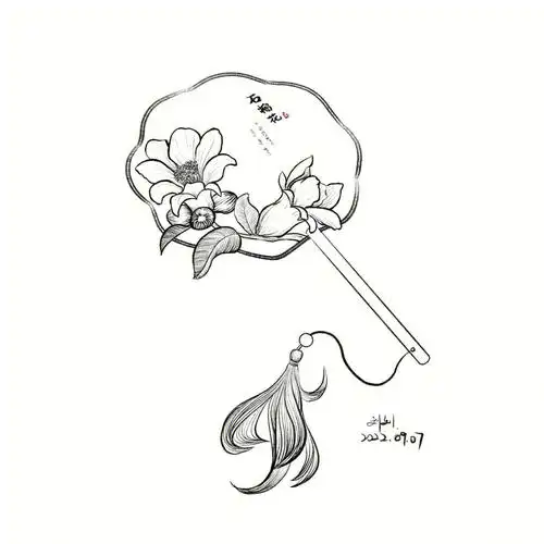 地铁画面2150花卉线稿石榴花附过程图