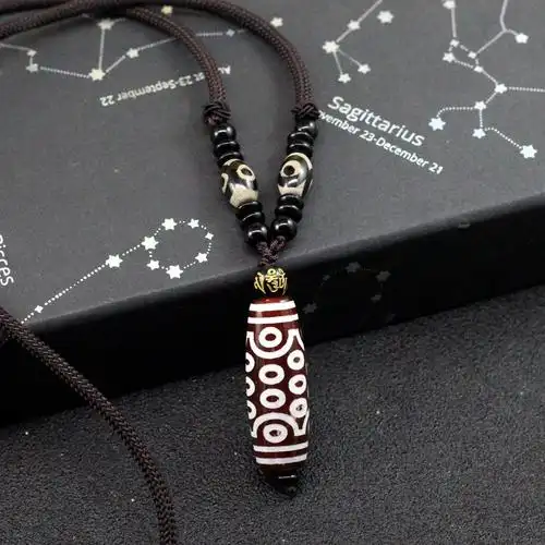 西藏九眼天珠项链复古个性毛衣链辟邪配饰玛瑙文艺男女款挂件吊坠