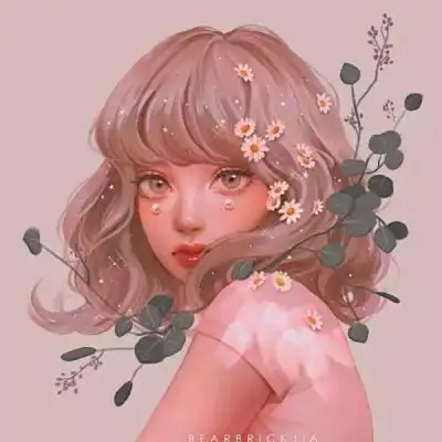一组唯美卡通女生人物插画 插画师:karmen loh_微信头像_我要个性网