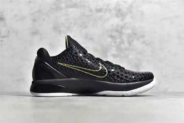 耐克科比6代黑金天使实战球鞋nikekobe科比黑色球鞋耐克真碳缓震球鞋