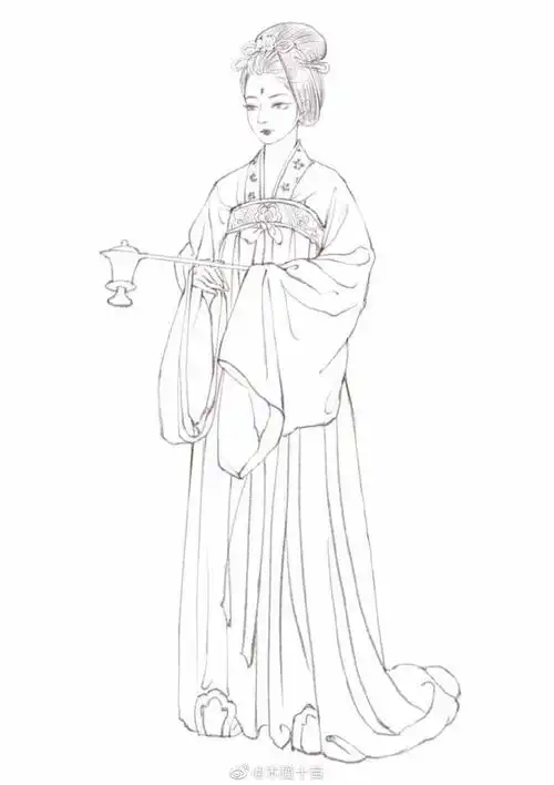 古风女子线稿参考