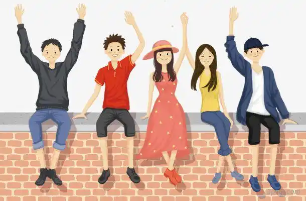 卡通手绘青春毕业季插画