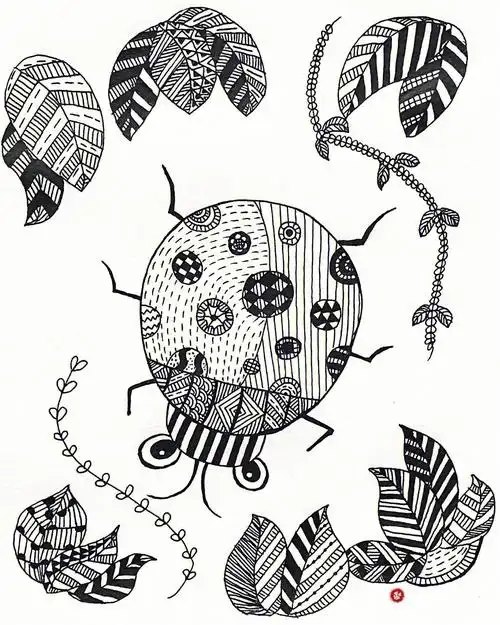 黑白线描  #线描画  #创意线描  #线描  #创意美术儿童画 #创意儿童