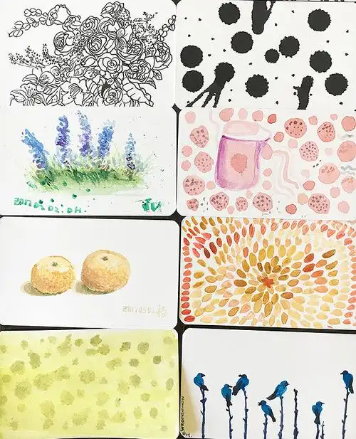 小卡片绘画习作