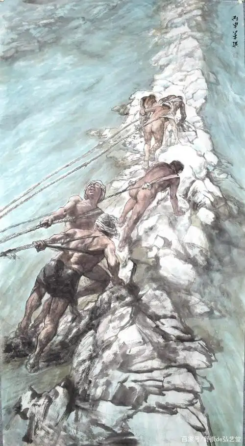 中国画《三峡纤夫》