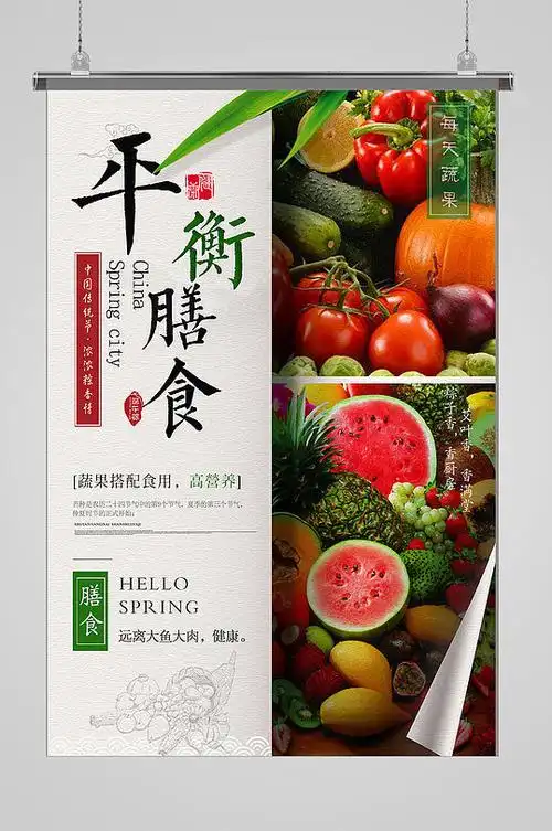 合理膳食均衡营养食堂海报