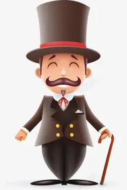 下载 png英国女皇微笑手绘卡通贵族绅士人物