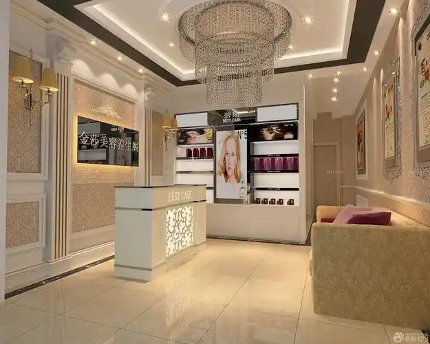 80平方的美容院展示柜装修效果图片2020