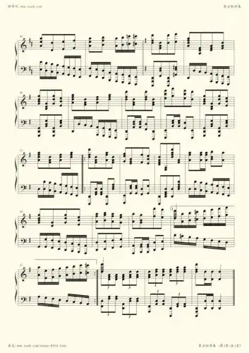 钢琴谱 - 东方红(中国名曲)