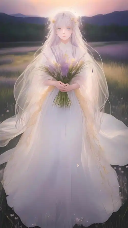 【二次元手机壁纸】纯白花嫁 神明少女