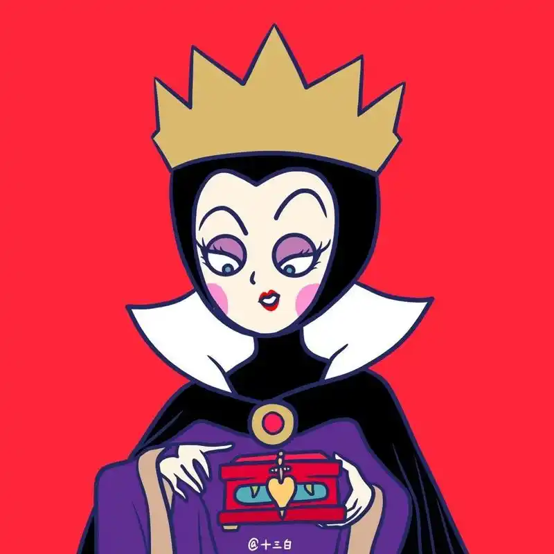 迪士尼后妈头像插画白雪公主灰姑娘长发公主 后妈们来了 坏女生头像