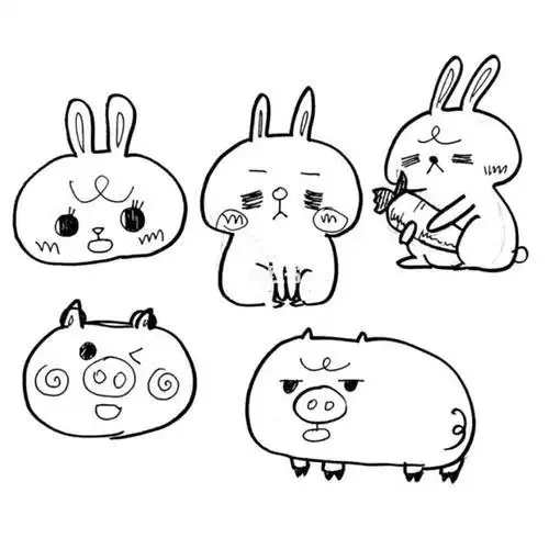 手帐简笔画可爱抖音动物