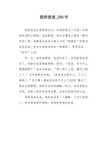 我的爸爸250字作文