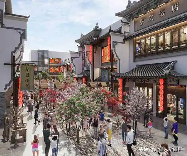 通嘉夜江南白天效果图通嘉国际港内街(通嘉夜江南商业街),内部建筑