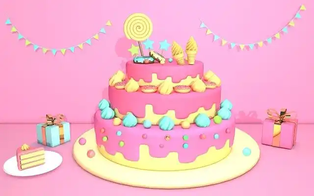 生日蛋糕插画节日c4d素材c4d蛋糕插画