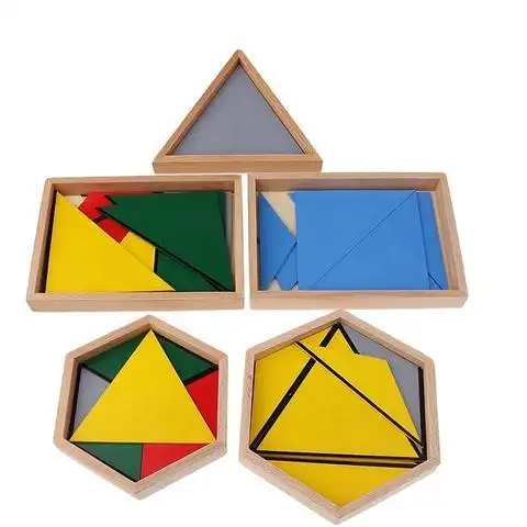 定制教育玩具蒙特梭利材料建设性的三角形 tangram 拼图