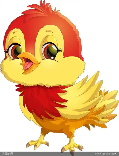 彩色可爱的小鸡矢量素材 - 素材中国16素材网