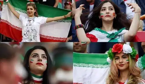 2018年的世界杯也是伊朗首次允许女球迷进入球场观看赛事, 这一刻她们