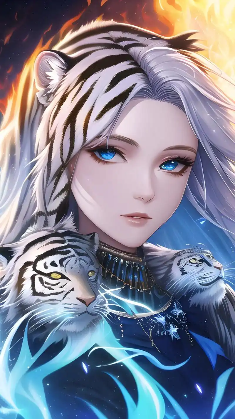 来自白虎族的少女#动漫美图 #二次元原创 #人物插画  - 抖音