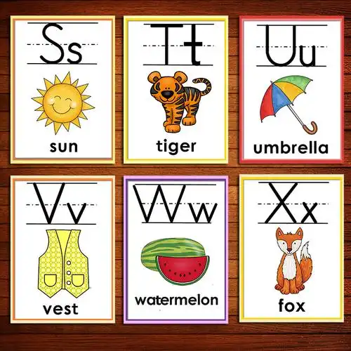 dzq英语26个字母卡片英文闪卡幼儿自然拼读早教单词卡教师教具教材