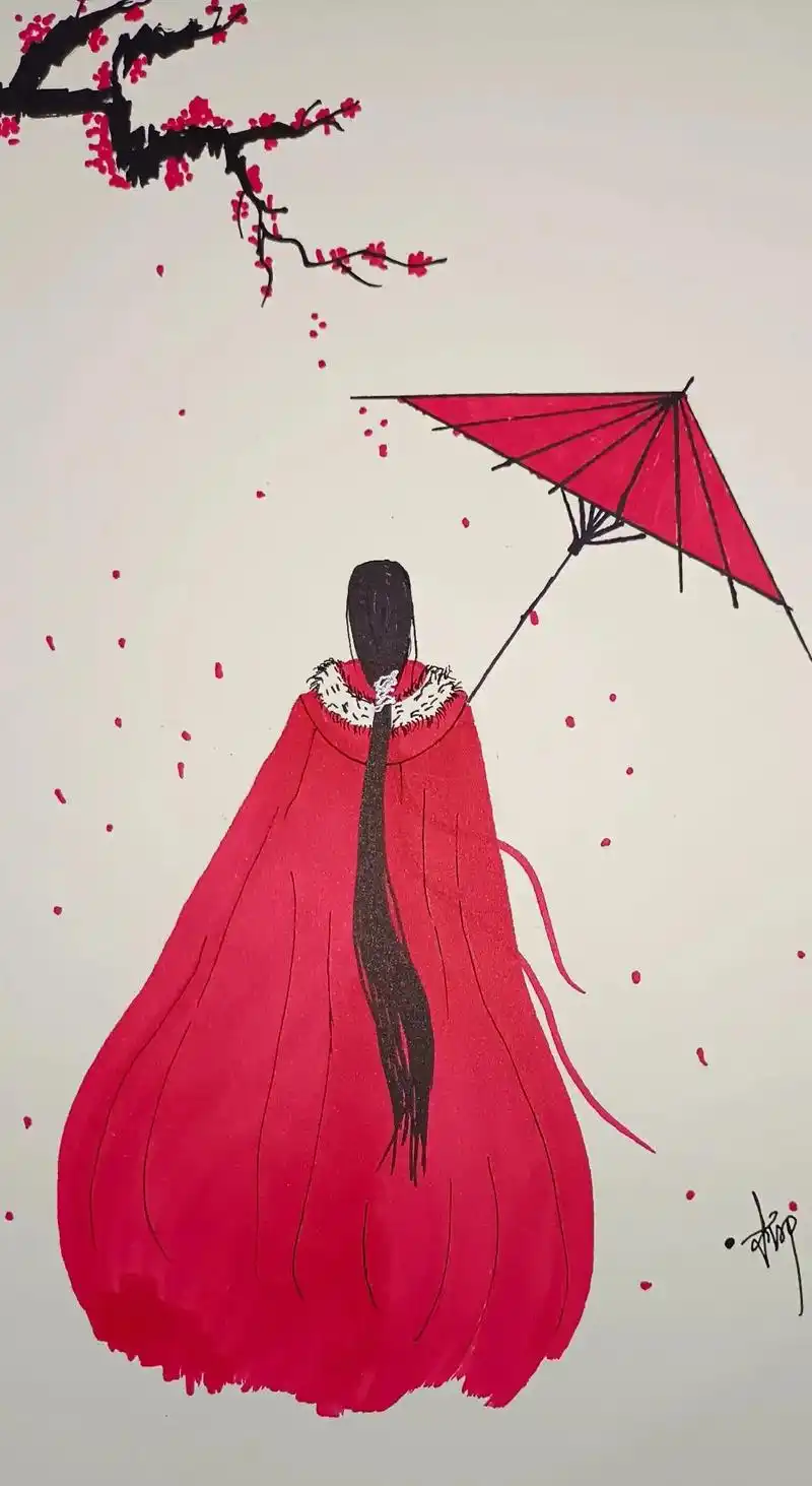 人间七仙女~ #唯美意境 #马克笔#手绘 #画画 #静心养性 - 抖音