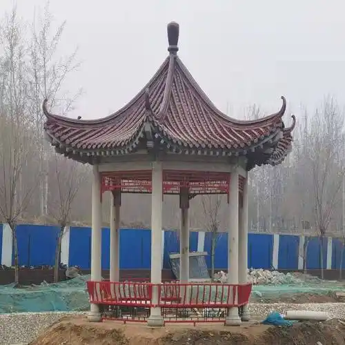 清秀园林生产水泥凉亭防腐木凉亭水泥六角八角亭出售水泥双层亭包安装