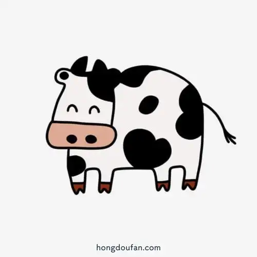 咪咪笑的卡通奶牛要如何画