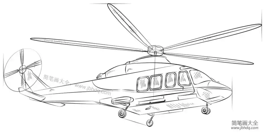 如何画直升机