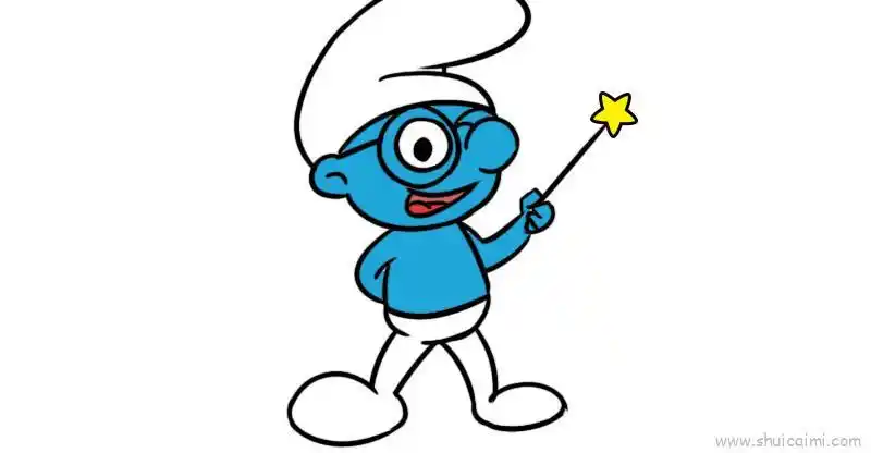 蓝精灵儿童画怎么画蓝精灵简笔画画法