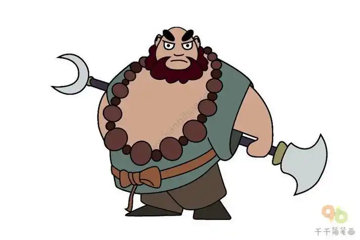 鲁智深人物简笔画像