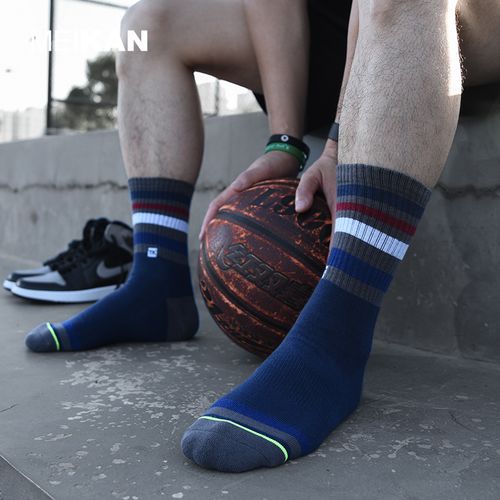 meikan篮球袜高帮aj潮长中筒实战毛巾底专业男运动袜nba精英袜子