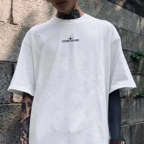 正品代购stoneisland石头废墟罗盘短袖字母印花t恤