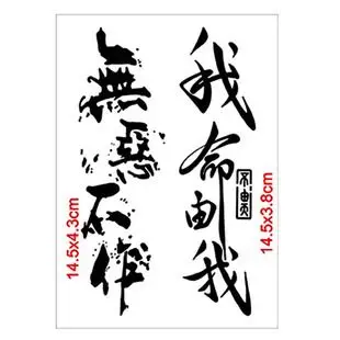 刺青果汁贴我命由我不由天手臂纹身贴防水男女持久仿真ins风暗黑