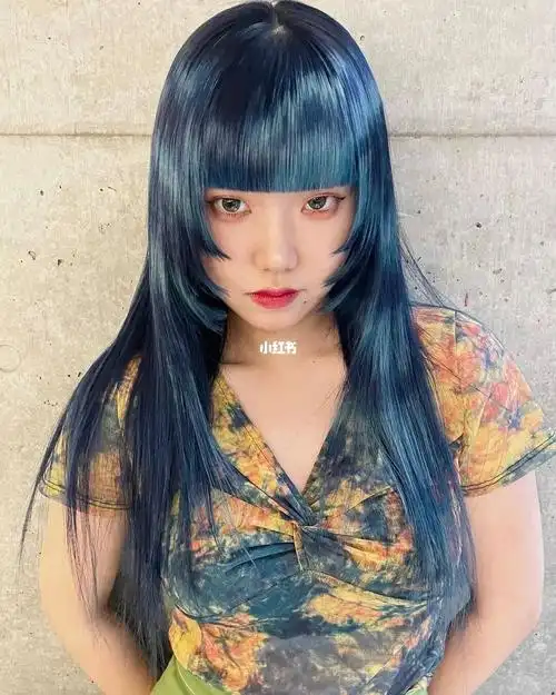 创意染发宝石蓝琥珀蓝色区域染