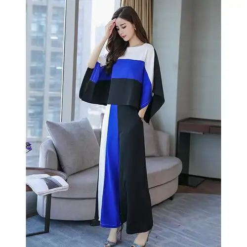 时尚套装女装女士秋装新品潮女神范春夏雪纺上衣时髦阔腿裤两件套