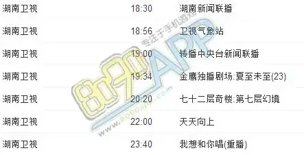 芒果台周五节目表