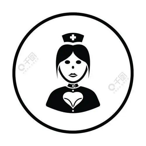 护士服装图标细圆设计矢量图