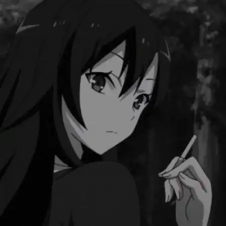 动漫女头像抽烟