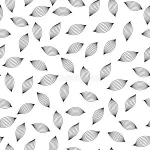 简单的树叶的轮廓黑的和白色的简单的有条纹的秋树叶和纹理无缝的照片