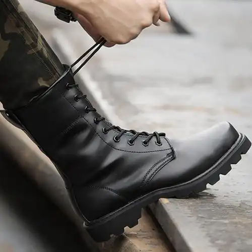 军野行户外特种兵战术靴军迷男秋冬高帮陆战钢头军靴沙漠靴作战靴