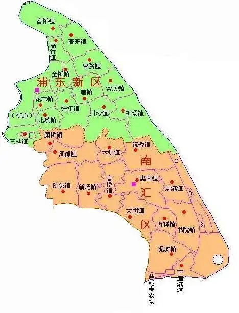 大浦东行政地图(仅供参考)