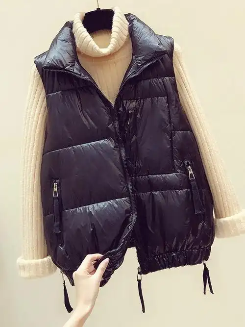 亮面羽绒棉马甲女外穿2020秋冬韩版时尚轻薄马夹外搭坎肩背心外套