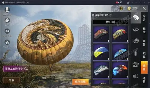 和平精英安卓q区 英勇黄金 46套装 45枪皮 特斯拉x-紫色 至尊龙雀降落