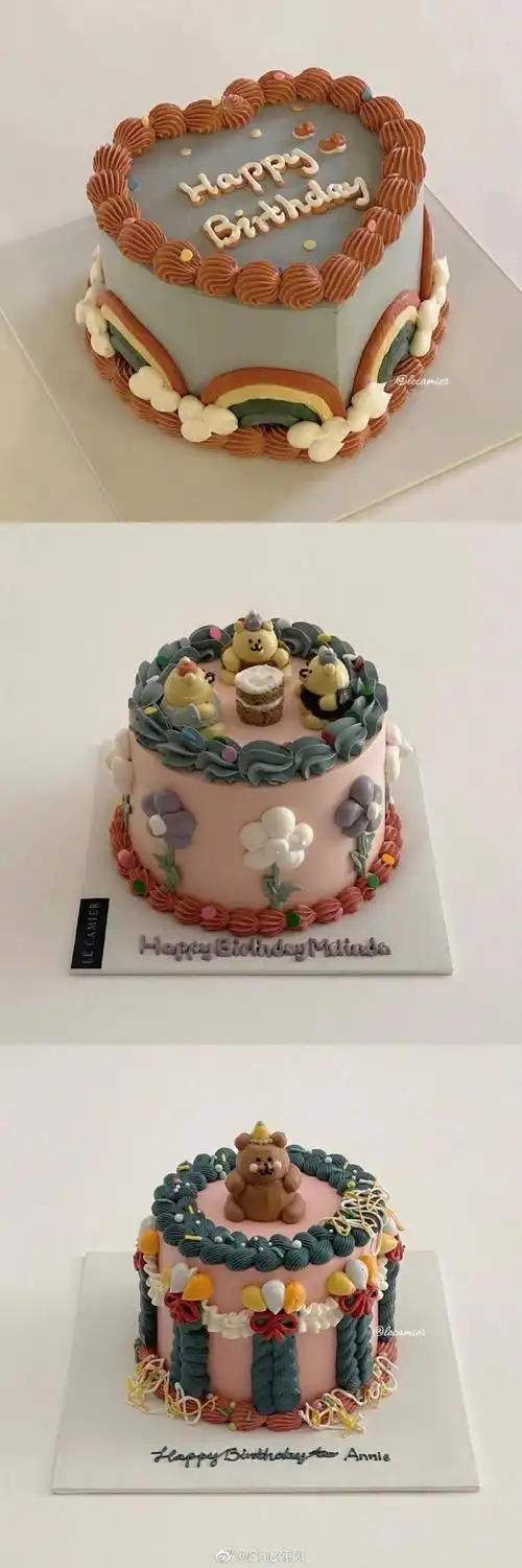 foodie|27款梦幻复古奶油色系蛋糕设计98独特的裱花造型和少女感