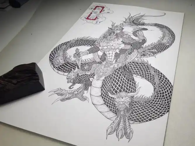 插画  #手绘  #山海经异兽  #山海经  #国潮  #国风  #绘画  #纹身