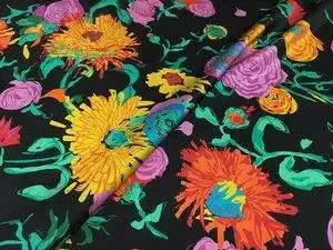 大花丝绸布料图片