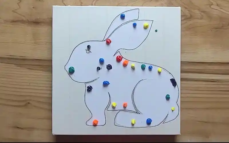 治愈系油画丨国外大师教新手画简单抽象画:小兔子