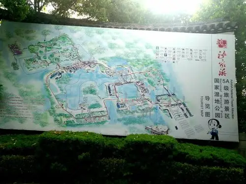 沙家浜五a级景区的导游图再次映入眼帘,芦苇荡风景区占地面积2500亩.