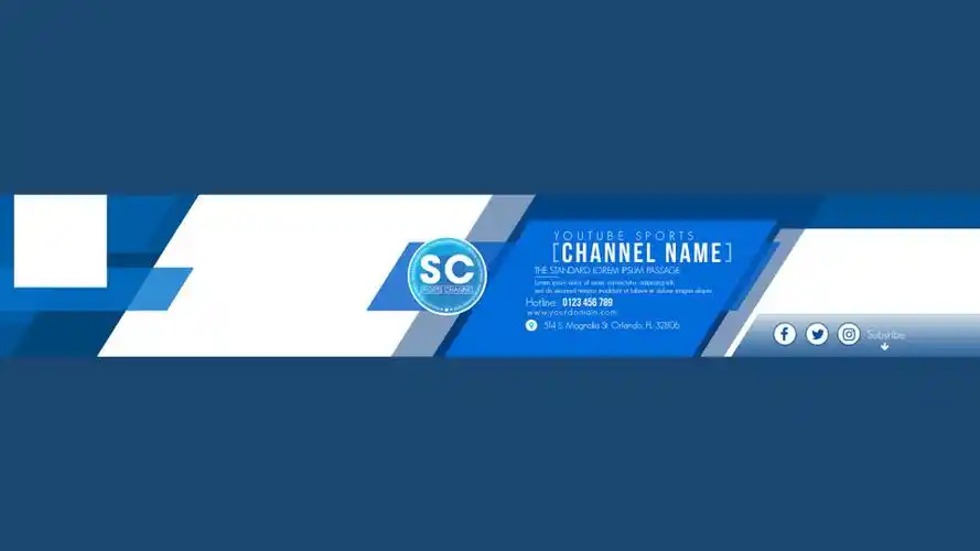 蓝色运动型通道的网站横幅模板psd素材