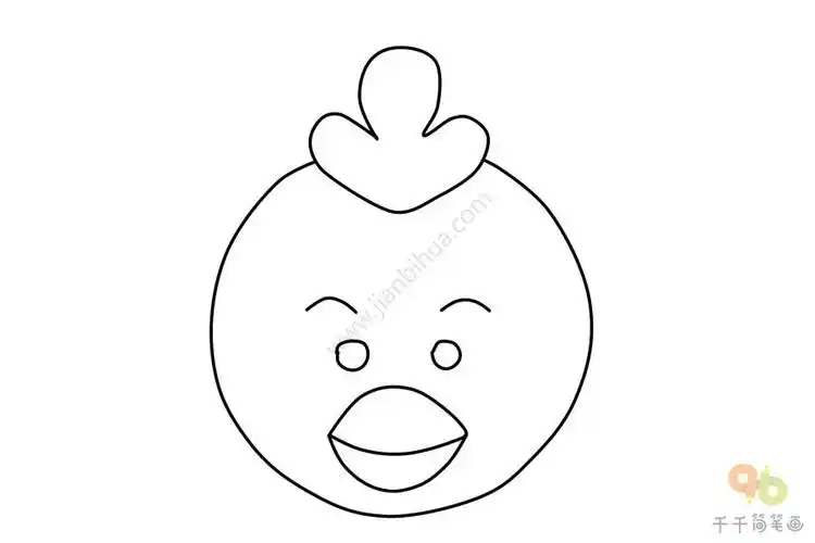 精心打扮的小鸡头像简笔画